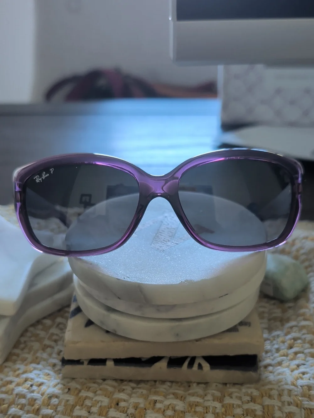 New W/O Tags. Ray-Ban Women’s Purple Frame Polarized Sunglasses